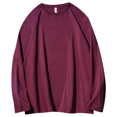 美式ins潮牌高街纯色长袖t恤男