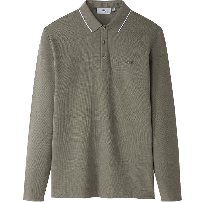 海澜之家商务休闲长袖polo衫男25秋季弹力翻领保暖上衣爸爸装T恤