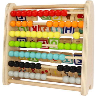 双面字母数字计算架1-2-3-6岁儿童玩具宝宝益智早教数学珠算架盘
