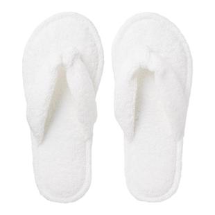 日式室内透气吸汗毛巾面夹脚棉拖鞋女白色家居软底静音人字拖鞋男