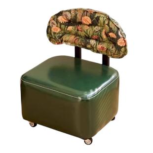 溜溜椅万向轮小凳子家用矮凳实木小板凳客厅小椅子滑轮移动沙发凳