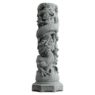 青砂石盘龙柱茶宠中式居家桌面动物装饰摆件办公室创意国潮精品