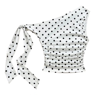 女士吊带修身波点背心 Strap slim fit polka dot vest for women