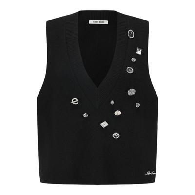 SHRO ENRO 秋季新款舒适时尚高级感纽扣设计简约毛衫外套背心女