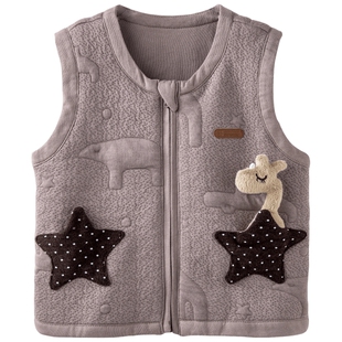 [魔法口袋]aqpa爱帕婴儿夹棉马甲冬装保暖宝宝衣服背心坎肩外穿萌