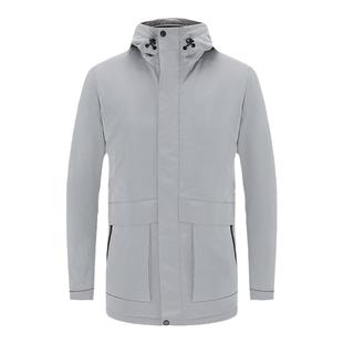 Navigare意大利小帆船灰色休闲羽绒服男冬季中长款时尚连帽外套