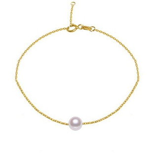 天然淡水珍珠白透粉18K金简单加厚瓜子扣金色珍珠吊坠