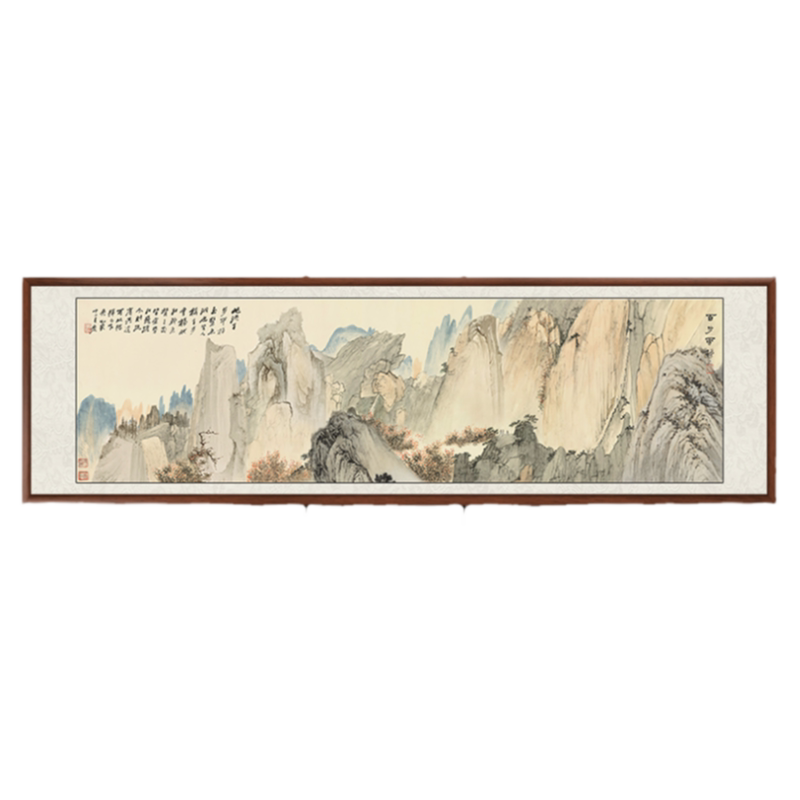 山水画客厅挂沙发背景墙画国画