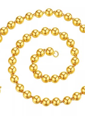 圆珠项链金包银霸气老板链送爸爸