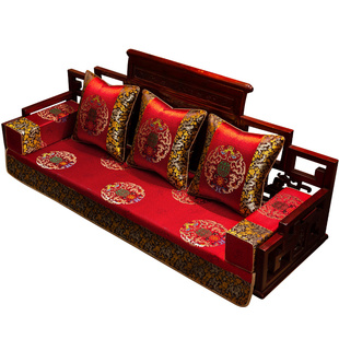 中式红木沙发坐垫套罩扶手巾靠背巾高档实木沙发垫罗汉床盖布定制