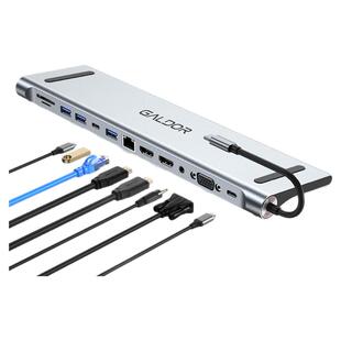 高多 底座式USB-c hub笔记本拓展坞 3屏异显 多接口适用于苹果电脑华为桌面支架型typec扩展坞