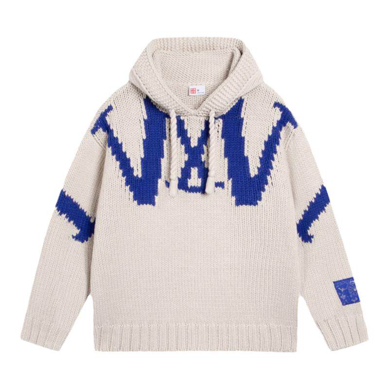 Lining/李宁正品秋季女子纯色字母连帽潮流运动针织毛衣AMBS126