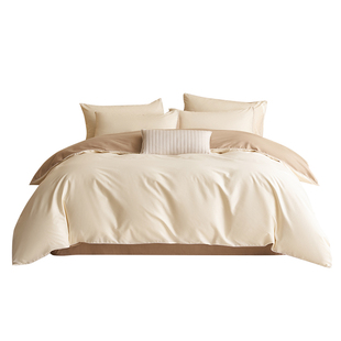 红豆全棉四件套100纯棉磨毛被套加厚床单被罩床笠轻奢高级感床品3