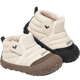 英贝米尼儿童休闲板鞋小孩学步鞋加绒冬鞋宝宝鞋子冬季婴幼儿棉鞋