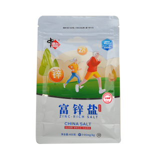 中盐未加碘富锌盐400g*2袋健康食用盐精制细盐营养岩盐盐食用无碘
