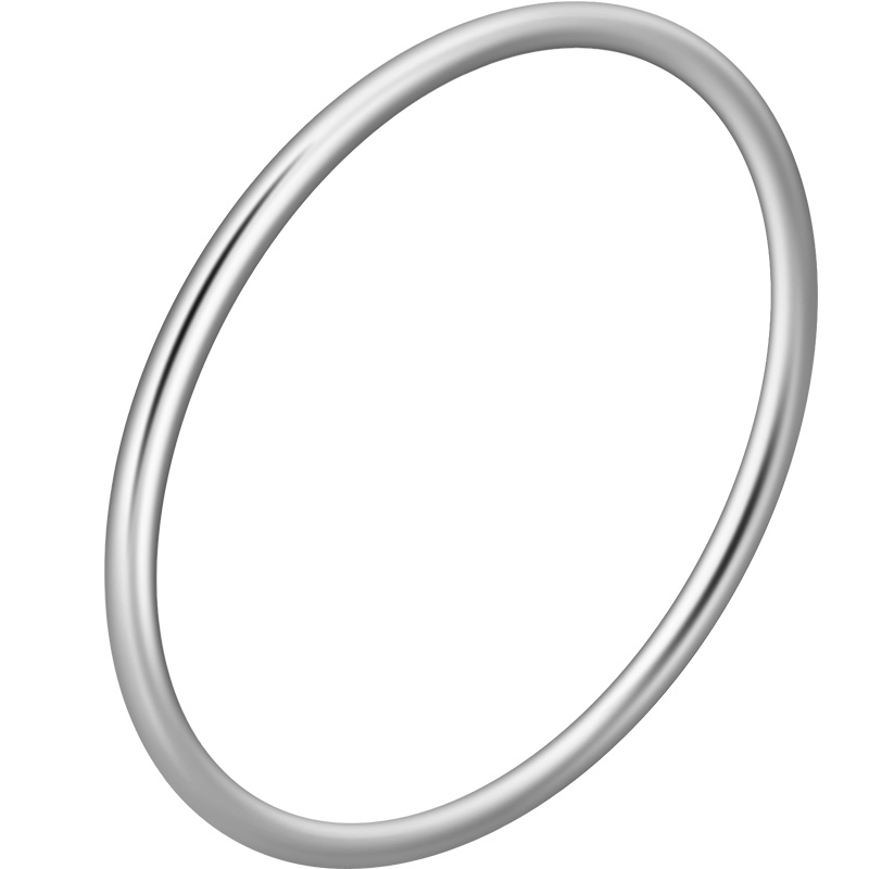 老银匠光面闭口细银手镯素圈女纯银s999足银手镯实心年轻款送女友