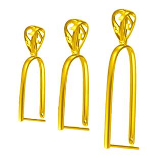 18K金平安扣夹扣高端镶嵌空托配件大小号翡翠黄金平安扣吊坠