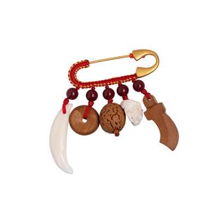 桃木朱砂别针婴幼儿别针宝宝狗牙猪惊骨安全挂件儿童平安扣