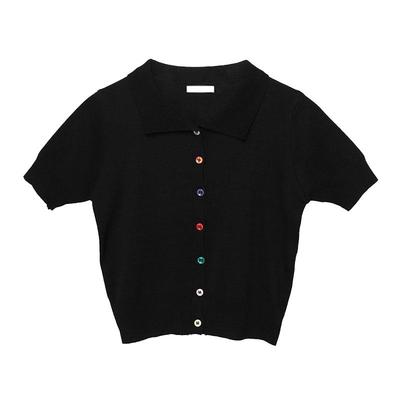 短款polo衫针织短袖t恤女