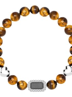 明星同款 babama黑曜石手串虎眼石情侣手链男士生日礼物送男友