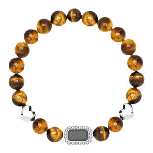 蒋易同款 babama黑曜石手串虎眼石情侣手链男士情人节礼物送男友