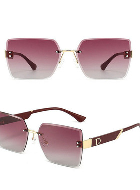 Fashion Luxury Brand Rimless Women Sunglasses For Men Vintag