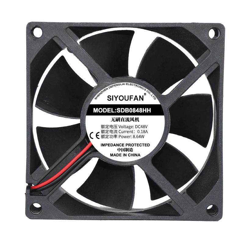 8025 8CM厘米直流12V/24V/48V双滚珠静音变频器电箱电梯散热风扇