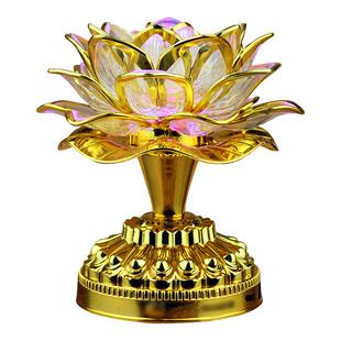 led七彩莲花灯佛灯菩萨供灯荷花灯佛前长明灯家用插电寺庙佛堂灯