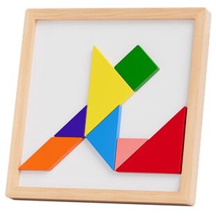 磁力七巧板拼图大号小学生专用一二年级儿童数学早教具益智力玩具