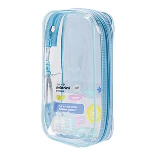 得力觅光系列笔袋考试可用全透笔袋透明文具袋铅笔袋ins高颜值高中生大学生女生小学生用大容量文具盒收纳袋