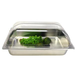 不锈钢熟食卤菜展示盘透明防尘罩翻盖盘子面包蛋糕点心托盘带盖
