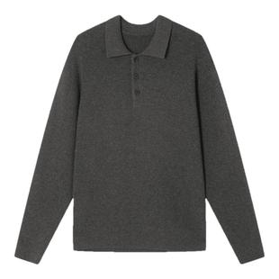 【商场同款】流石男装POLO领长袖针织衫2025年冬季新款半开领毛衣