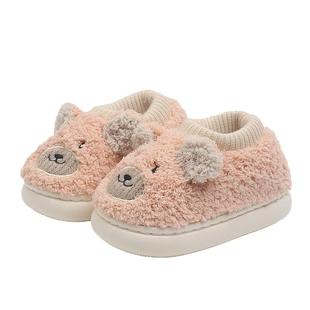 儿童棉拖鞋秋冬季男宝宝卡通室内防滑毛毛鞋女小童包跟家居鞋亲子