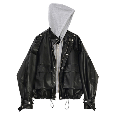 假两件连帽秋冬新款韩版休闲