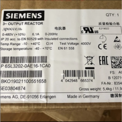 议价6SL3202-0AE16-1CA0西门子输出电抗器功率模块6SL32020AE161C