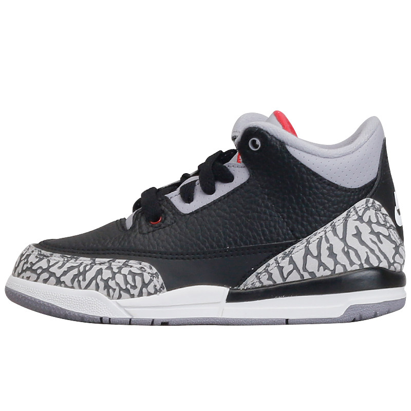 北卡大学 Air Jordan 3 AJ3 黑水泥 篮球鞋童鞋832033-429487-021