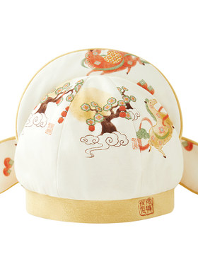 【状元帽】微狮牧尼马年婴儿胎帽小月龄宝宝中国风纯棉满月周岁帽