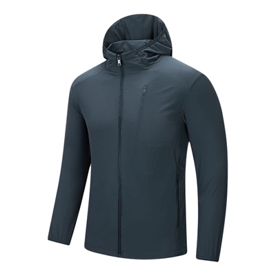 户外男连帽轻薄透气防晒风衣