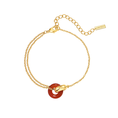 onchic平安扣手链女红玉髓手镯