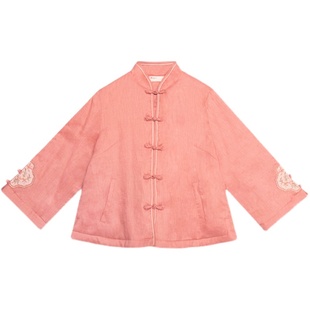 远镇冬季复古棉衣盘扣民国风亚麻棉服茶服中式外套中国风女装