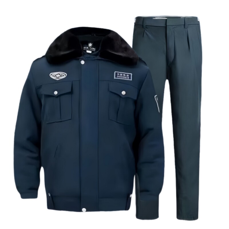 保安服冬季加厚棉服墨绿多功能防寒大衣秋冬季物业安保物业制服男