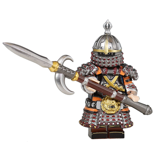 中世纪古代风铁浮屠骑武士兵铠甲胄军事第三方积木小人仔拼装玩具