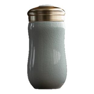 汝山明汝窑陶瓷个人专用玉清釉保温杯茶具办公室送人开片裂纹送礼