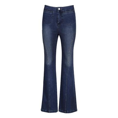 傲丝度2024年新款高腰微喇牛仔裤