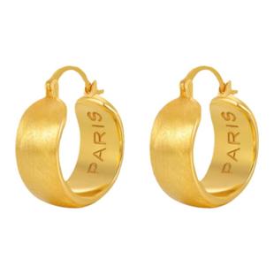 花儿与少年迪丽热巴明星同款金色拉丝耳环法式复古冷淡风耳圈耳饰