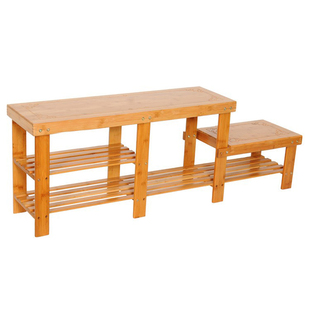 楠竹换鞋凳实木欧式进门口高低鞋架多功能鞋柜简约现代可坐穿鞋凳