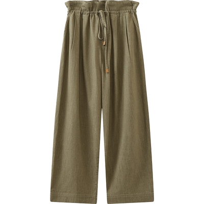 【商场同款】播26夏新品水洗牛仔裤女垂感花苞腰拖地裤BDT2KD1685