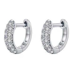 MODIAN摩典VVS1净度莫桑钻耳环女S925纯银轻奢碎钻高级感排钻耳圈