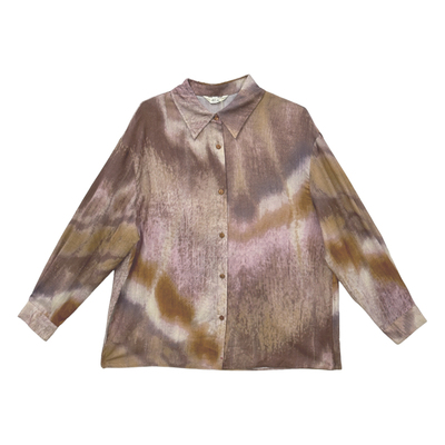 法式文艺晕染扎染长袖衬衫女