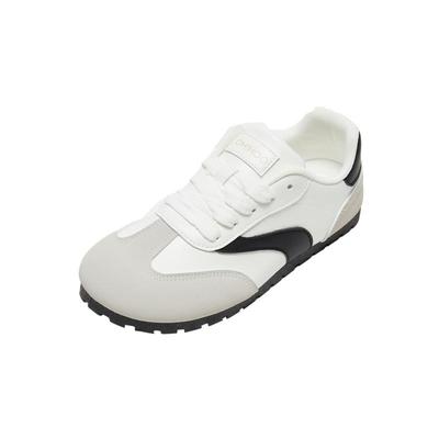 三福低帮板鞋女夏季新款学院运动风大头德训鞋薄底时尚女鞋838557